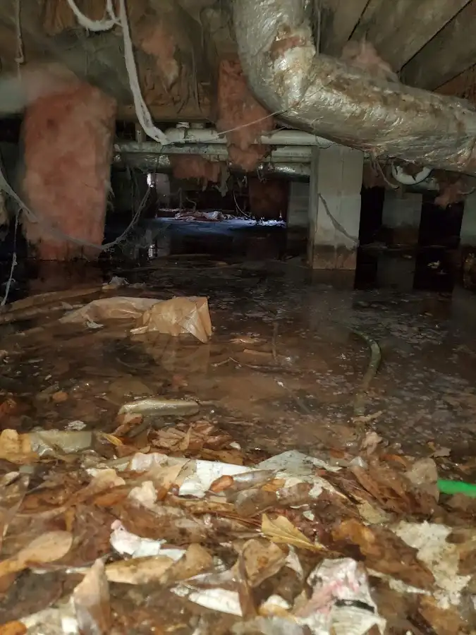 Crawl space flood assessment for Commercial Water Damage Restoration in Galion